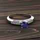 2 - Lumina Classic Round Blue Sapphire with Round and Baguette Diamond Engagement Ring 
