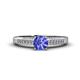1 - Lumina Classic Round Tanzanite with Round and Baguette Diamond Engagement Ring 