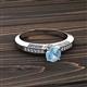 2 - Lumina Classic Round Aquamarine with Round and Baguette Diamond Engagement Ring 
