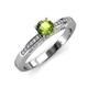3 - Lumina Classic Round Peridot with Round and Baguette Diamond Engagement Ring 