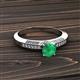 2 - Lumina Classic Round Emerald with Round and Baguette Diamond Engagement Ring 