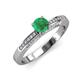 3 - Lumina Classic Round Emerald with Round and Baguette Diamond Engagement Ring 