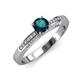 3 - Lumina Classic Round London Blue Topaz with Round and Baguette Diamond Engagement Ring 