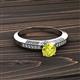 2 - Lumina Classic Round Yellow Diamond with Round and Baguette White Diamond Engagement Ring 