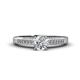 1 - Lumina Classic Round Forever Brilliant Moissanite with Round and Baguette Diamond Engagement Ring 