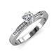 3 - Lumina Classic Round Forever Brilliant Moissanite with Round and Baguette Diamond Engagement Ring 