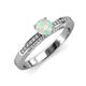 3 - Lumina Classic Round Opal with Round and Baguette Diamond Engagement Ring 