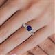 5 - Lumina Classic Round Blue Sapphire with Round and Baguette Diamond Engagement Ring 