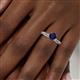 6 - Lumina Classic Round Blue Sapphire with Round and Baguette Diamond Engagement Ring 