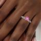 6 - Lumina Classic Round Pink Sapphire with Round and Baguette Diamond Engagement Ring 