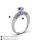 4 - Lumina Classic Round Tanzanite with Round and Baguette Diamond Engagement Ring 