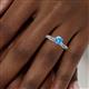 6 - Lumina Classic Round Blue Topaz with Round and Baguette Diamond Engagement Ring 