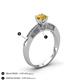 4 - Lumina Classic Round Citrine with Round and Baguette Diamond Engagement Ring 