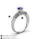 4 - Lumina Classic Round Iolite with Round and Baguette Diamond Engagement Ring 