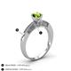 4 - Lumina Classic Round Peridot with Round and Baguette Diamond Engagement Ring 