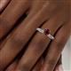 6 - Lumina Classic Round Red Garnet with Round and Baguette Diamond Engagement Ring 