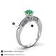 4 - Lumina Classic Round Emerald with Round and Baguette Diamond Engagement Ring 