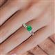 5 - Lumina Classic Round Emerald with Round and Baguette Diamond Engagement Ring 