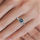 5 - Lumina Classic Round Blue Diamond with Round and Baguette White Diamond Engagement Ring 