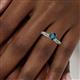 6 - Lumina Classic Round Blue Diamond with Round and Baguette White Diamond Engagement Ring 