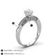 4 - Lumina Classic Round Lab Grown Diamond with Round and Baguette Diamond Engagement Ring 