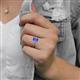 6 - Elizabeth Tanzanite and Diamond Halo Engagement Ring 