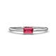1 - Norina Classic Emerald Cut 6x4 mm Pink Tourmaline East West Solitaire Engagement Ring 