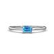 1 - Norina Classic Emerald Cut 6x4 mm Blue Topaz East West Solitaire Engagement Ring 