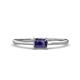 1 - Norina Classic Emerald Cut 6x4 mm Iolite East West Solitaire Engagement Ring 