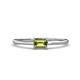 1 - Norina Classic Emerald Cut 6x4 mm Peridot East West Solitaire Engagement Ring 