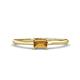 1 - Norina Classic Emerald Cut 6x4 mm Citrine East West Solitaire Engagement Ring 