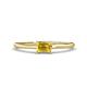 1 - Norina Classic Emerald Cut 6x4 mm Yellow Sapphire East West Solitaire Engagement Ring 