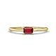 1 - Norina Classic Emerald Cut 6x4 mm Ruby East West Solitaire Engagement Ring 