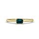 1 - Norina Classic Emerald Cut 6x4 mm London Blue Topaz East West Solitaire Engagement Ring 