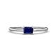 1 - Norina Classic Emerald Cut 6x4 mm Blue Sapphire East West Solitaire Engagement Ring 