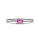 1 - Norina Classic Emerald Cut 6x4 mm Pink Sapphire East West Solitaire Engagement Ring 
