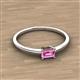 2 - Norina Classic Emerald Cut 6x4 mm Pink Sapphire East West Solitaire Engagement Ring 
