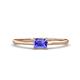 1 - Norina Classic Emerald Cut 6x4 mm Tanzanite East West Solitaire Engagement Ring 