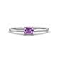 1 - Norina Classic Emerald Cut 6x4 mm Amethyst East West Solitaire Engagement Ring 