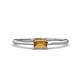 1 - Norina Classic Emerald Cut 6x4 mm Citrine East West Solitaire Engagement Ring 