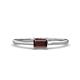 1 - Norina Classic Emerald Cut 6x4 mm Red Garnet East West Solitaire Engagement Ring 