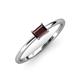 3 - Norina Classic Emerald Cut 6x4 mm Red Garnet East West Solitaire Engagement Ring 
