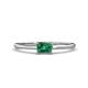 1 - Norina Classic Emerald Cut 6x4 mm Emerald East West Solitaire Engagement Ring 