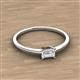 2 - Norina Classic Emerald Cut 6x4 mm White Sapphire East West Solitaire Engagement Ring 