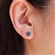 4 - Amora Blue Diamond Flower Earrings 