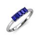 3 - Noura 5x3 mm Emerald Cut Blue Sapphire 5 Stone Wedding Band 