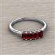 2 - Noura 5x3 mm Emerald Cut Red Garnet 5 Stone Wedding Band 