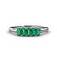 1 - Noura 5x3 mm Emerald Cut Emerald 5 Stone Wedding Band 