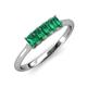 3 - Noura 5x3 mm Emerald Cut Emerald 5 Stone Wedding Band 