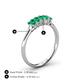 4 - Noura 5x3 mm Emerald Cut Emerald 5 Stone Wedding Band 
